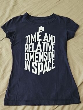 Navy Dr Who Tardis Tee | "Time and Relative Dimension in Space"